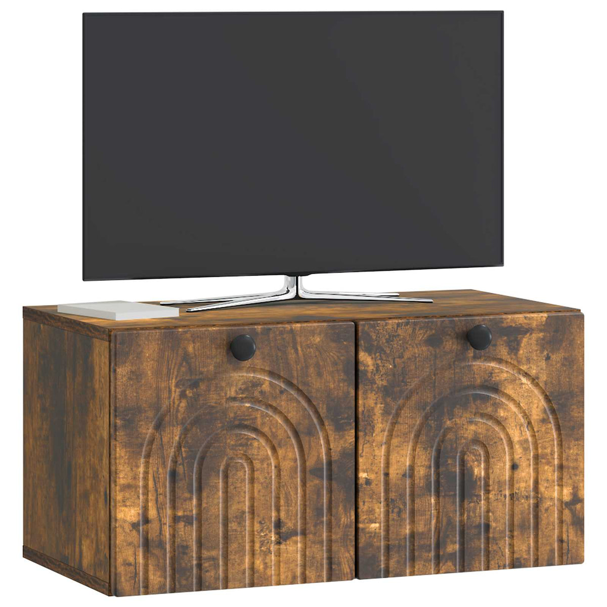 Wandmontierter TV-Schrank Geräucherte Eiche 59,5 x 31 x 30 cm