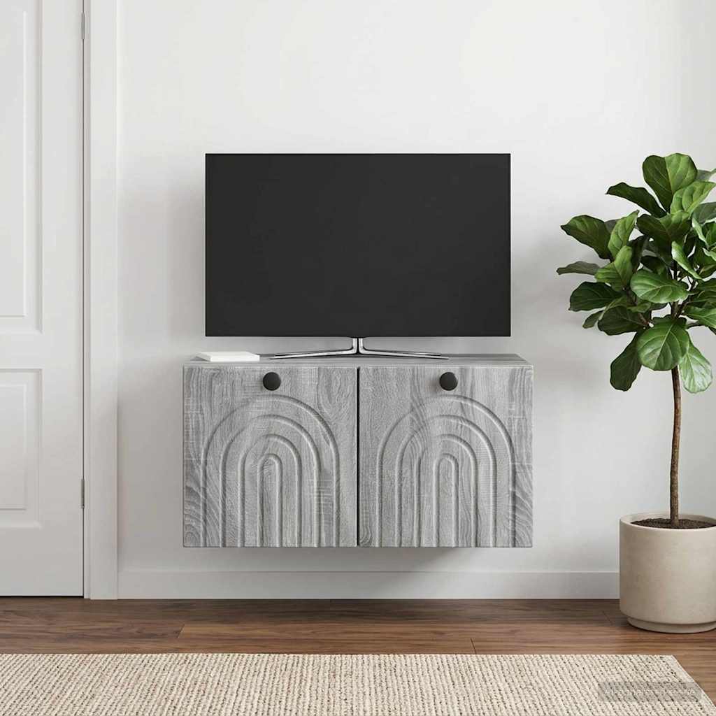 Wandmontierter TV-Schrank Graues Sonoma 59,5 x 31 x 30 cm