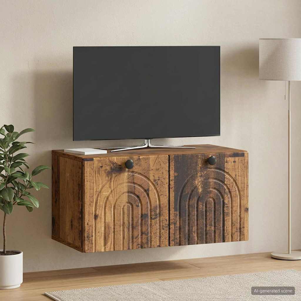 Wandmontierter TV-Schrank Altholz 59,5 x 31 x 30 cm