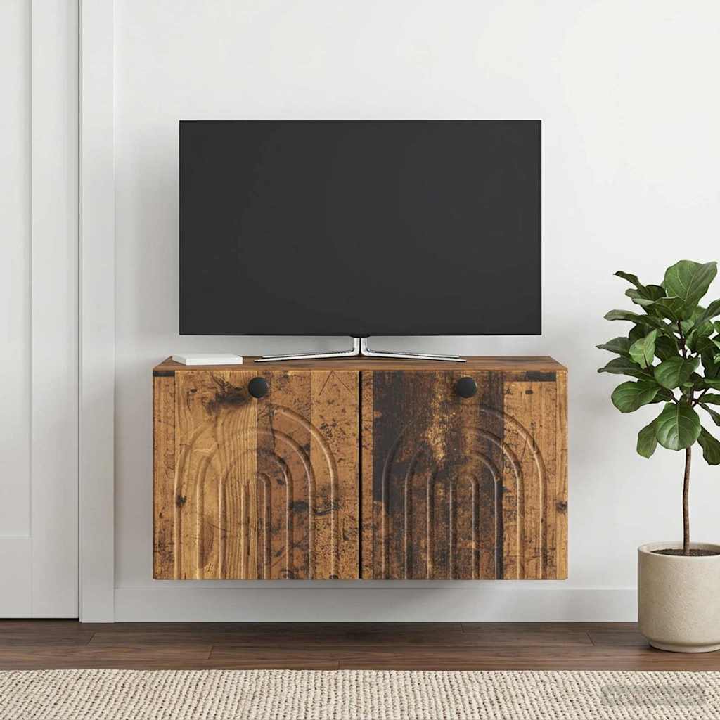 Wandmontierter TV-Schrank Altholz 59,5 x 31 x 30 cm