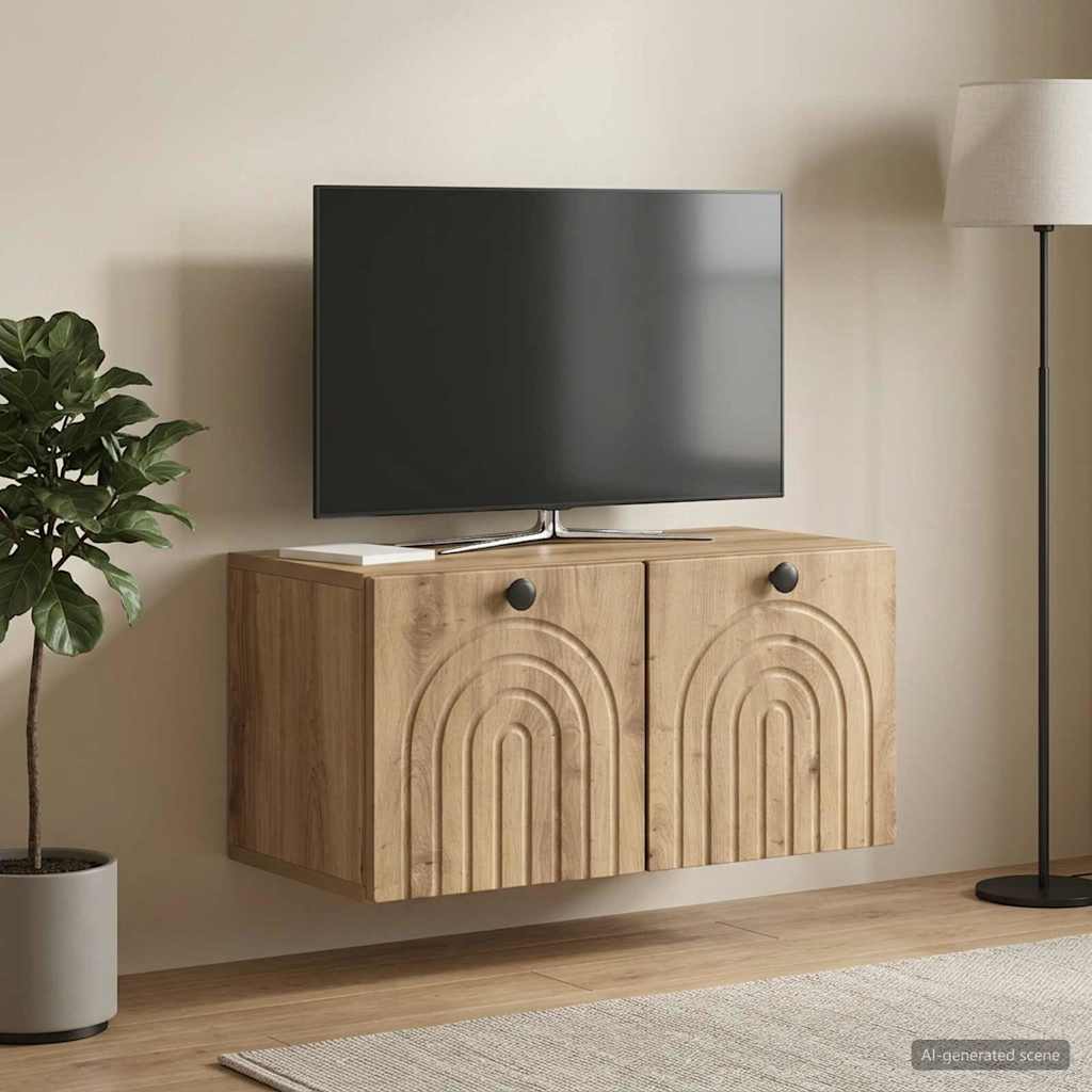 Wandmontierter TV-Schrank 59,5 x 31 x 30 cm Artisan-Eiche