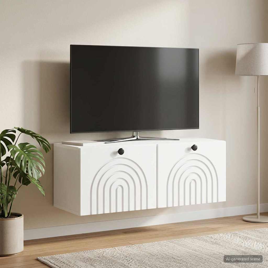 Wandmontierter TV-Schrank Weiß 78,5 x 31 x 30 cm Holzwerkstoff