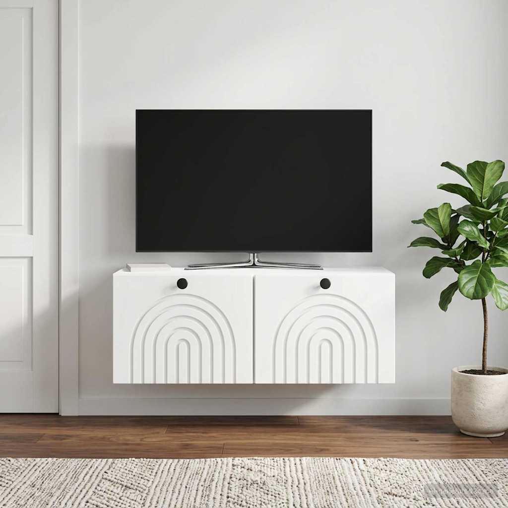 Wandmontierter TV-Schrank Weiß 78,5 x 31 x 30 cm Holzwerkstoff