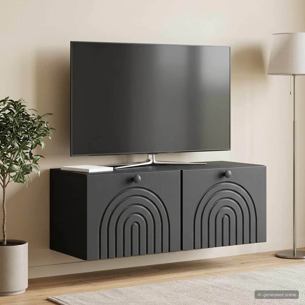 Wandmontierter TV-Schrank Schwarz 78,5 x 31 x 30 cm