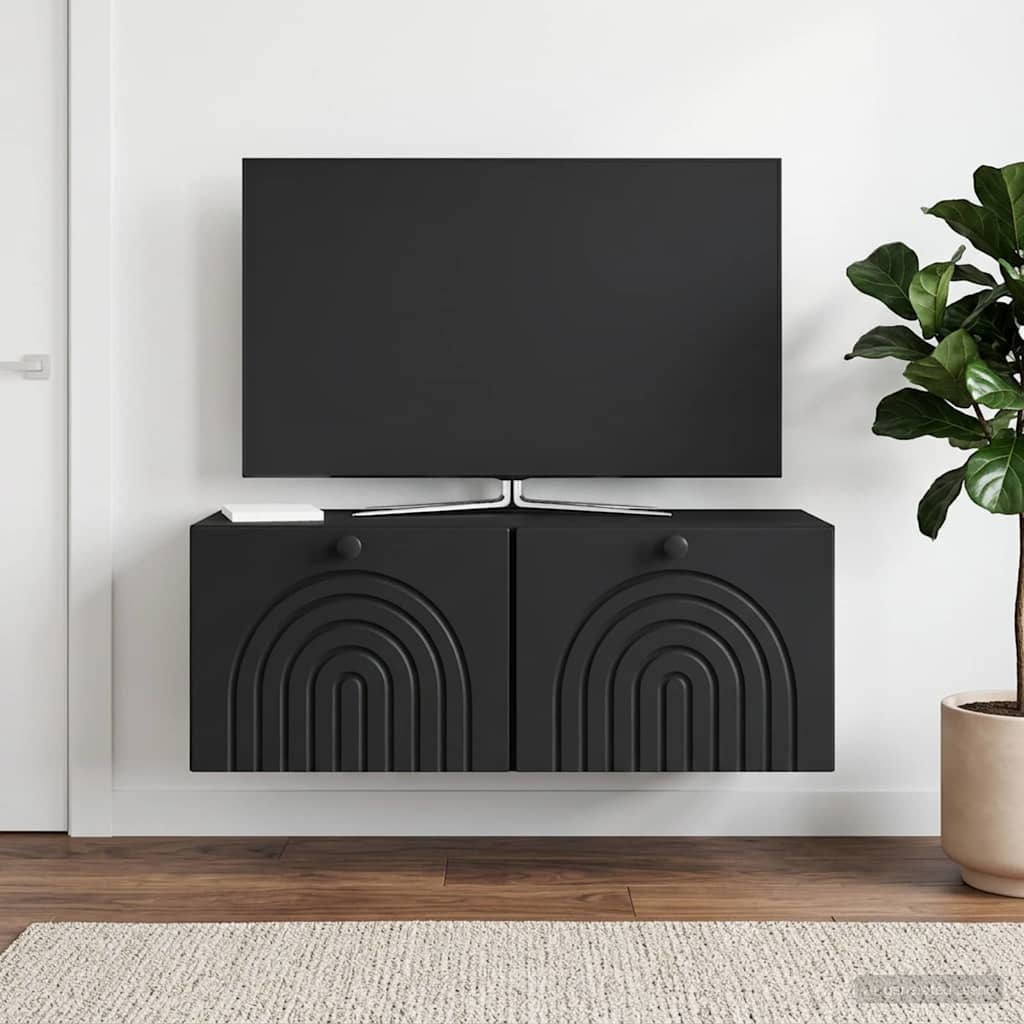 Wandmontierter TV-Schrank Schwarz 78,5 x 31 x 30 cm