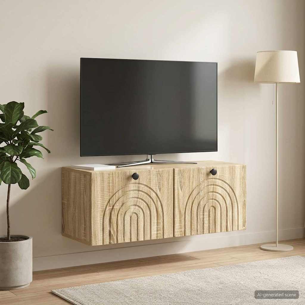 Wandmontierter TV-Schrank Sonoma-Eiche 78,5 x 31 x 30 cm