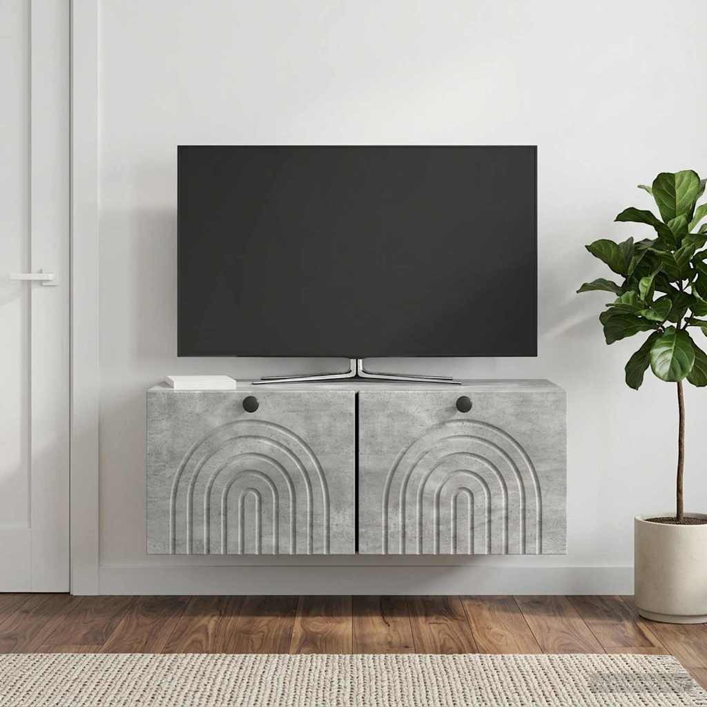 Wandmontierter TV-Schrank Betongrau 78,5 x 31 x 30 cm