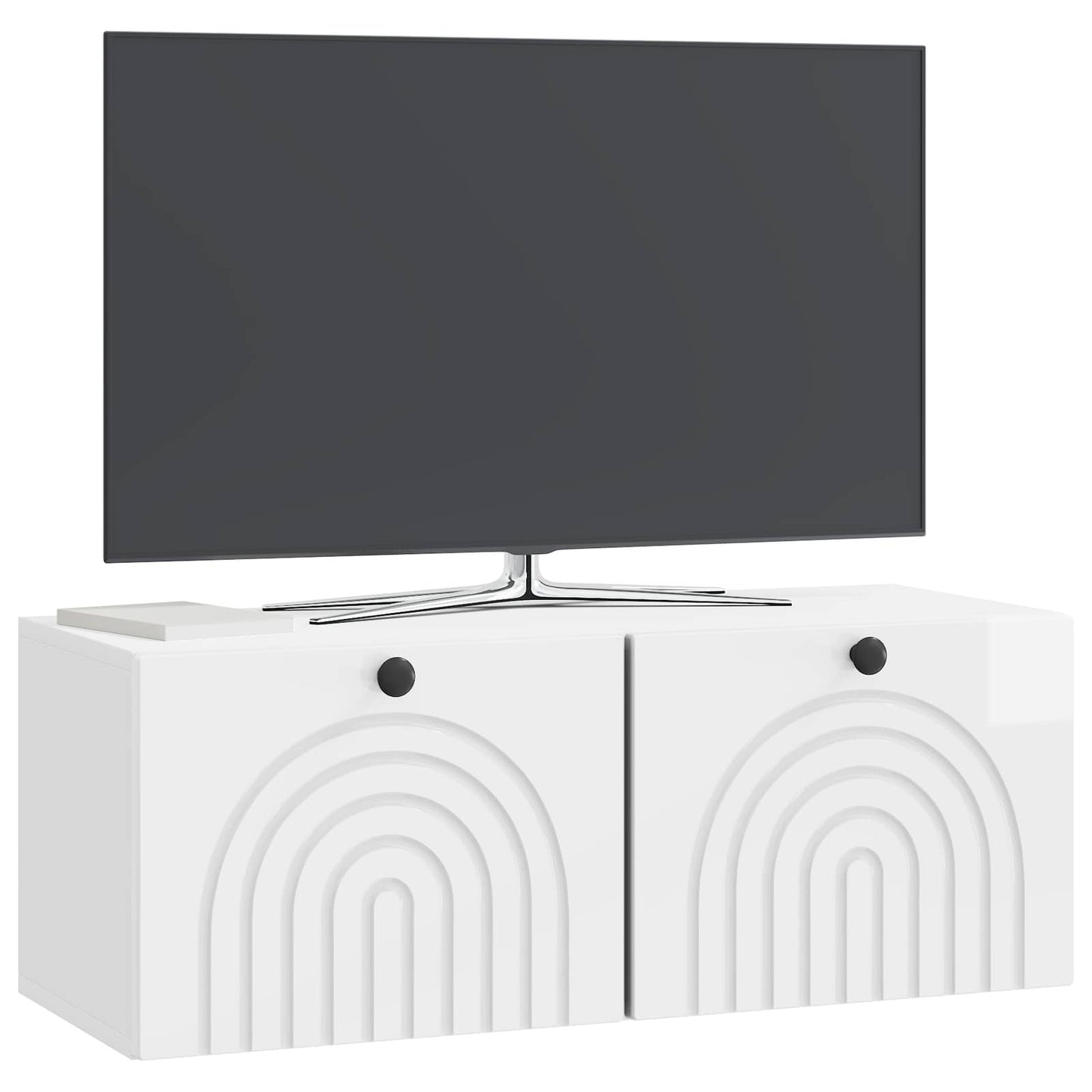 Wandmontierter TV-Schrank Hochglanz Weiß 78,5 x 31 x 30 cm