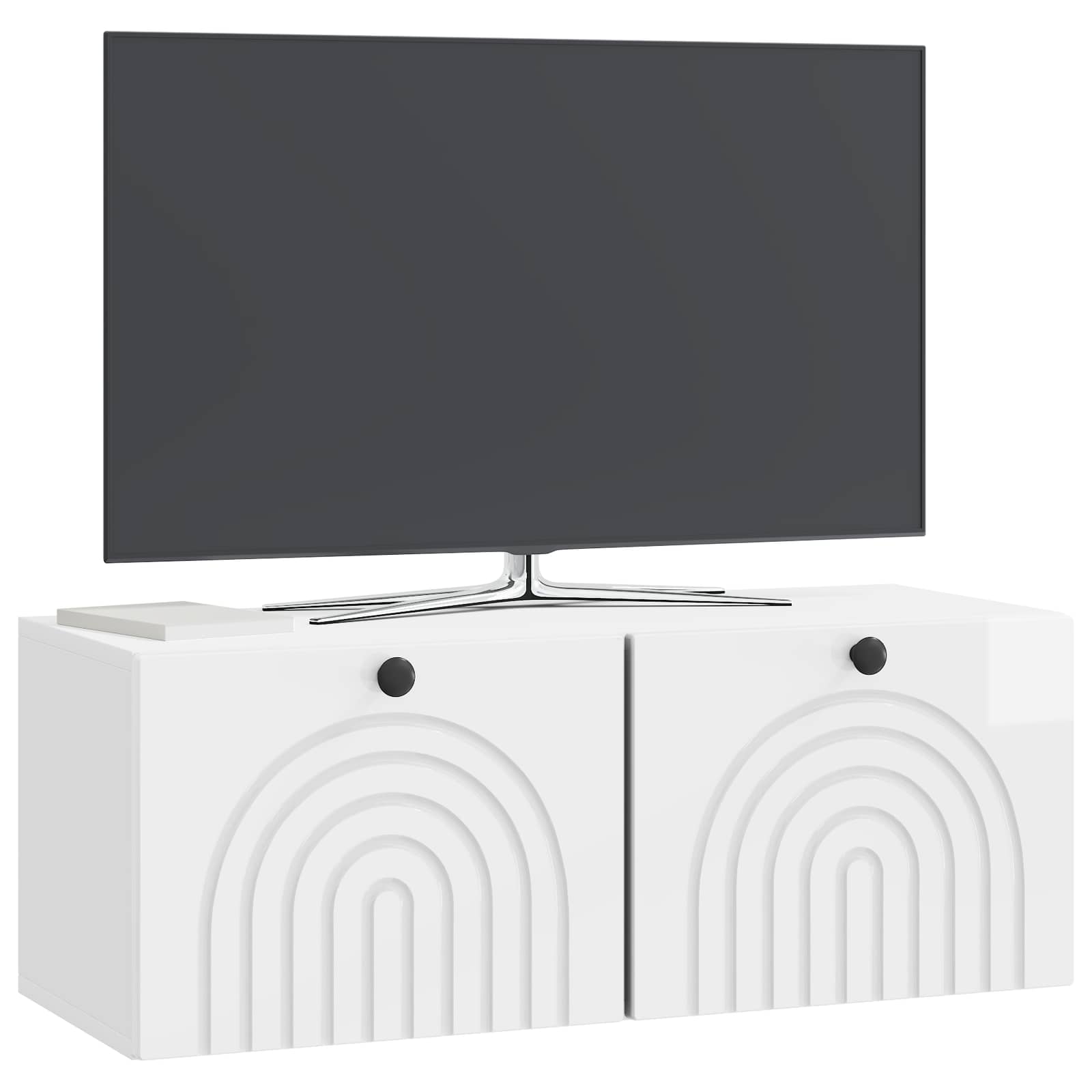 Wandmontierter TV-Schrank Hochglanz Weiß 78,5 x 31 x 30 cm