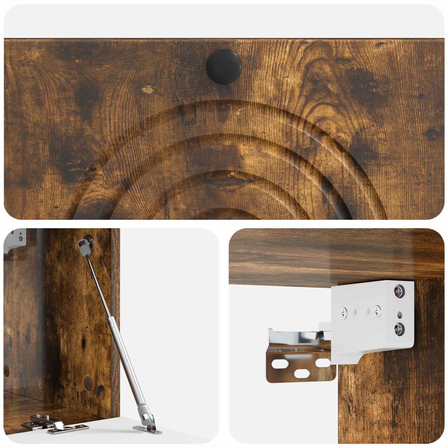 Wandmontierter TV-Schrank Geräucherte Eiche 78,5 x 31 x 30 cm
