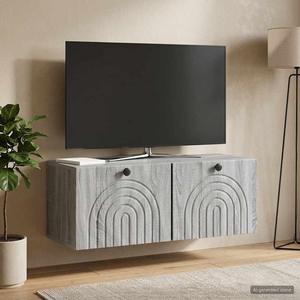 Wandmontierter TV-Schrank Graues Sonoma 78,5 x 31 x 30 cm