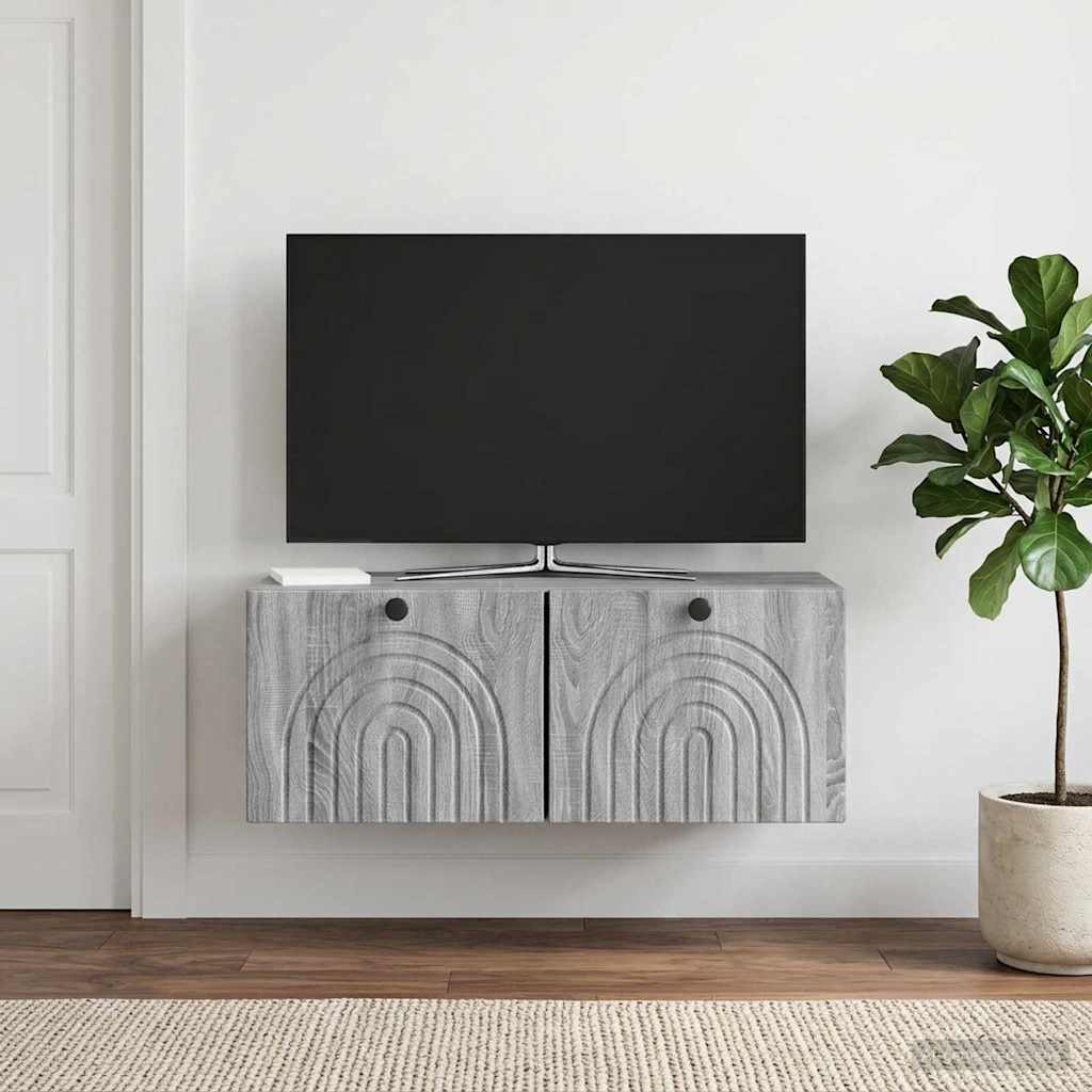 Wandmontierter TV-Schrank Graues Sonoma 78,5 x 31 x 30 cm