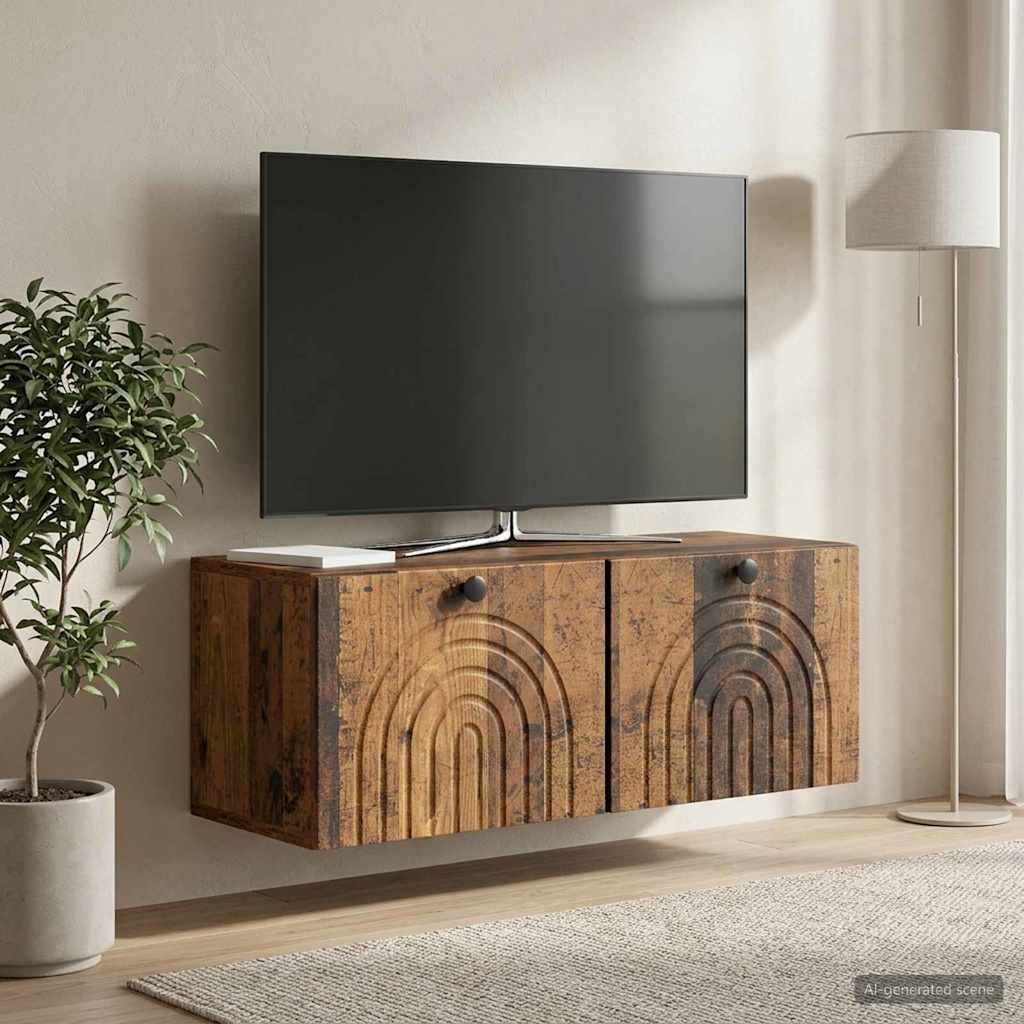 Wandmontierter TV-Schrank Altholz 78,5 x 31 x 30 cm