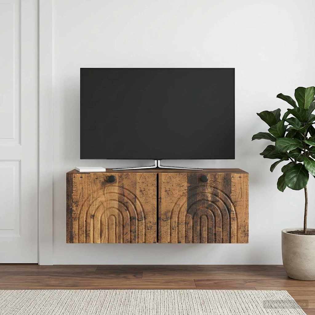 Wandmontierter TV-Schrank Altholz 78,5 x 31 x 30 cm