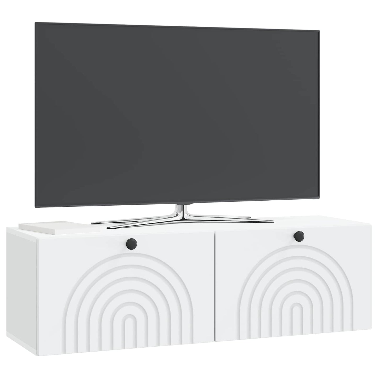 Wandmontierter TV-Schrank Weiß 98 x 31 x 30 cm Holzwerkstoff