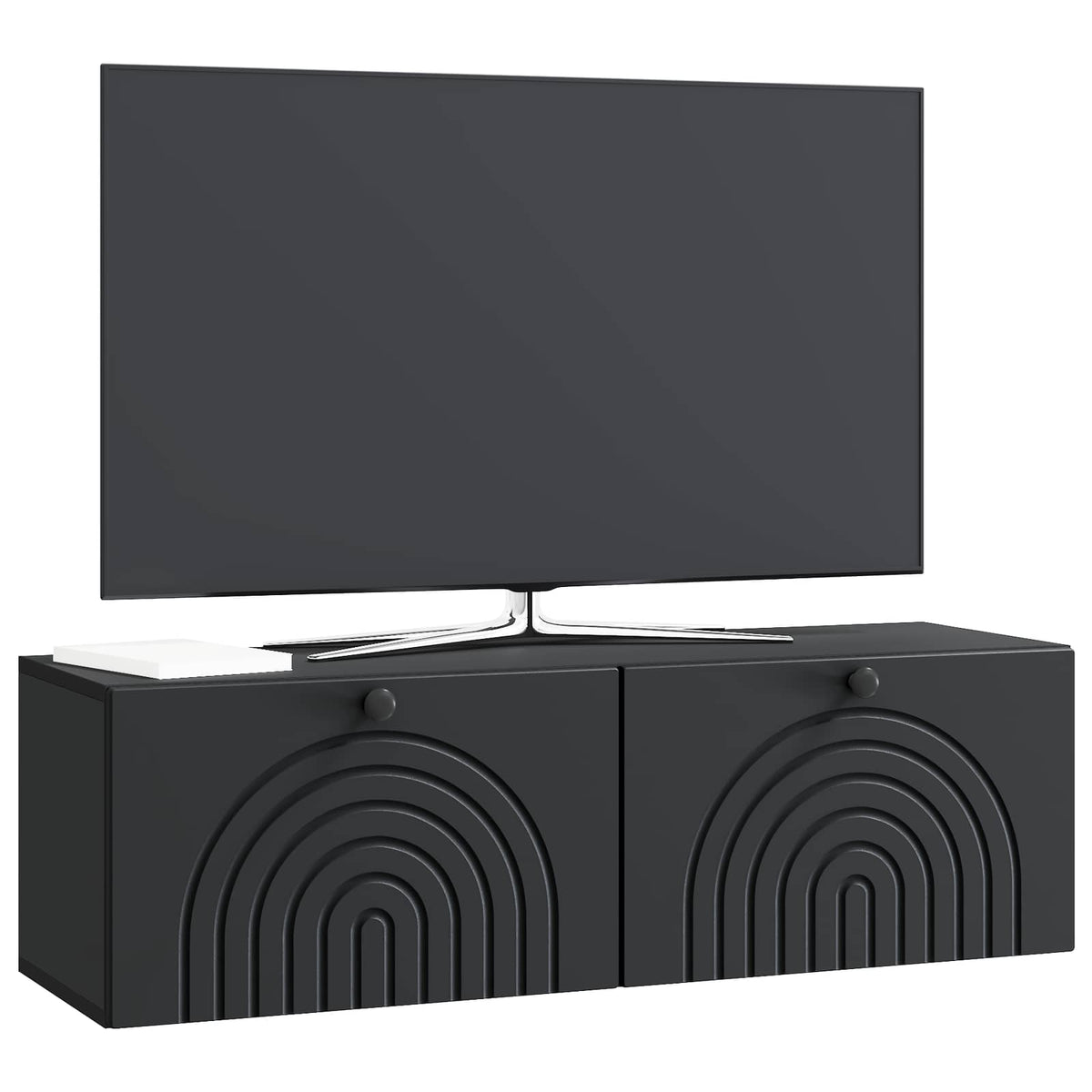 Wandmontierter TV-Schrank Schwarz 98 x 31 x 30 cm Holzwerkstoff