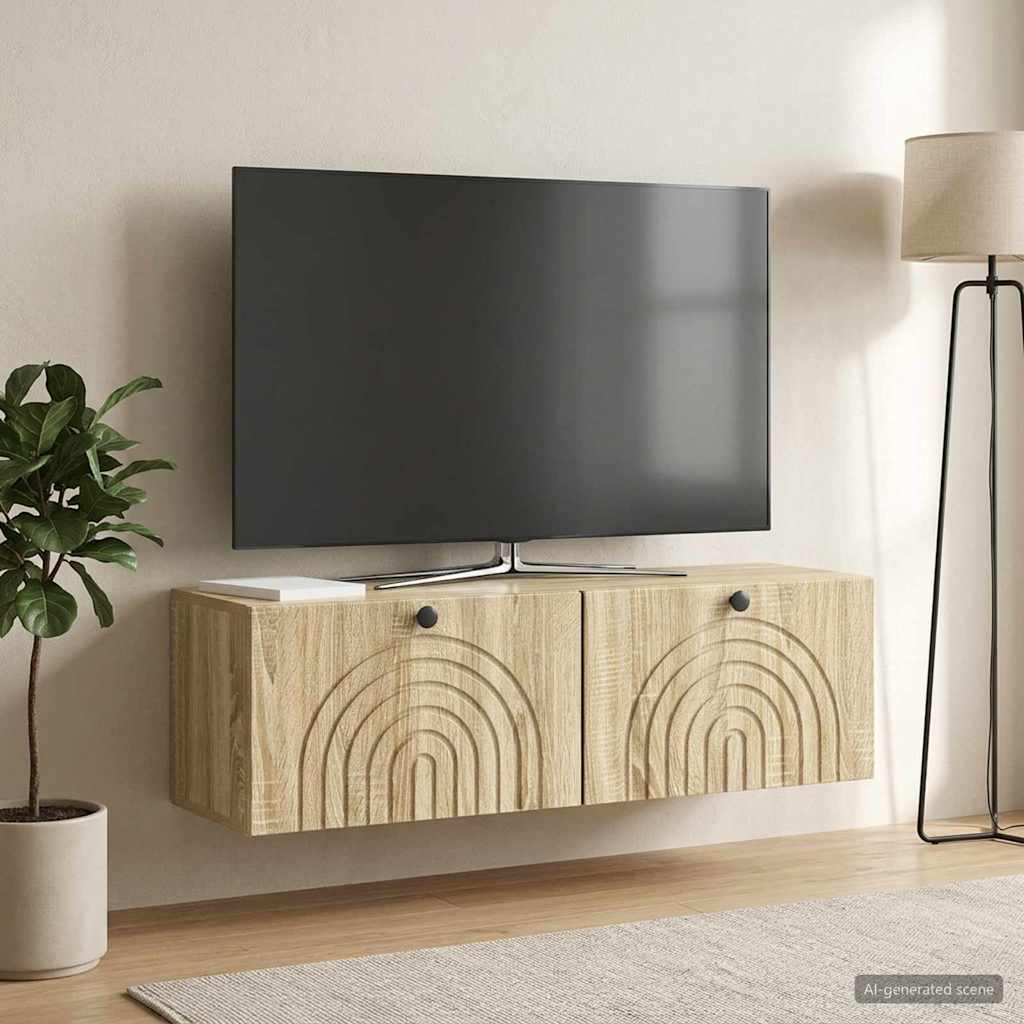 Wandmontierter TV-Schrank Sonoma-Eiche 98 x 31 x 30 cm