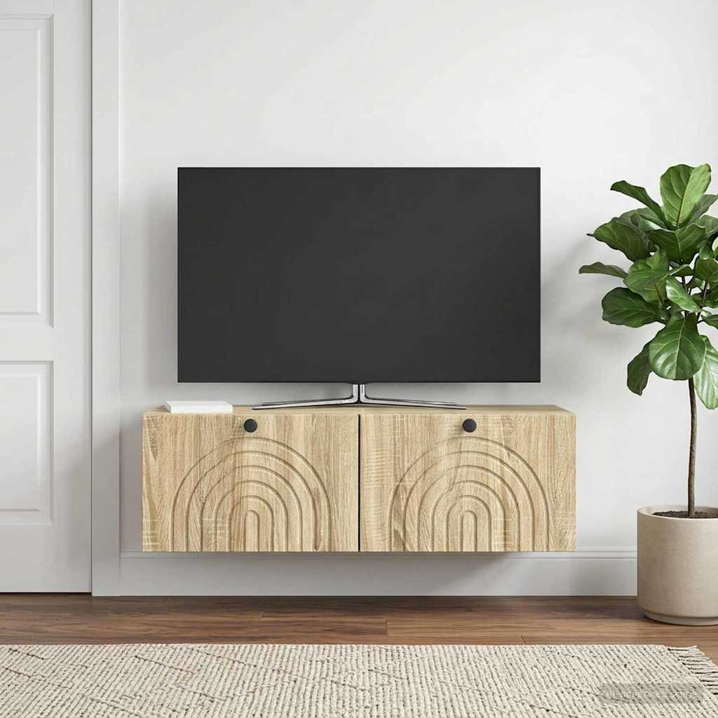Wandmontierter TV-Schrank Sonoma-Eiche 98 x 31 x 30 cm