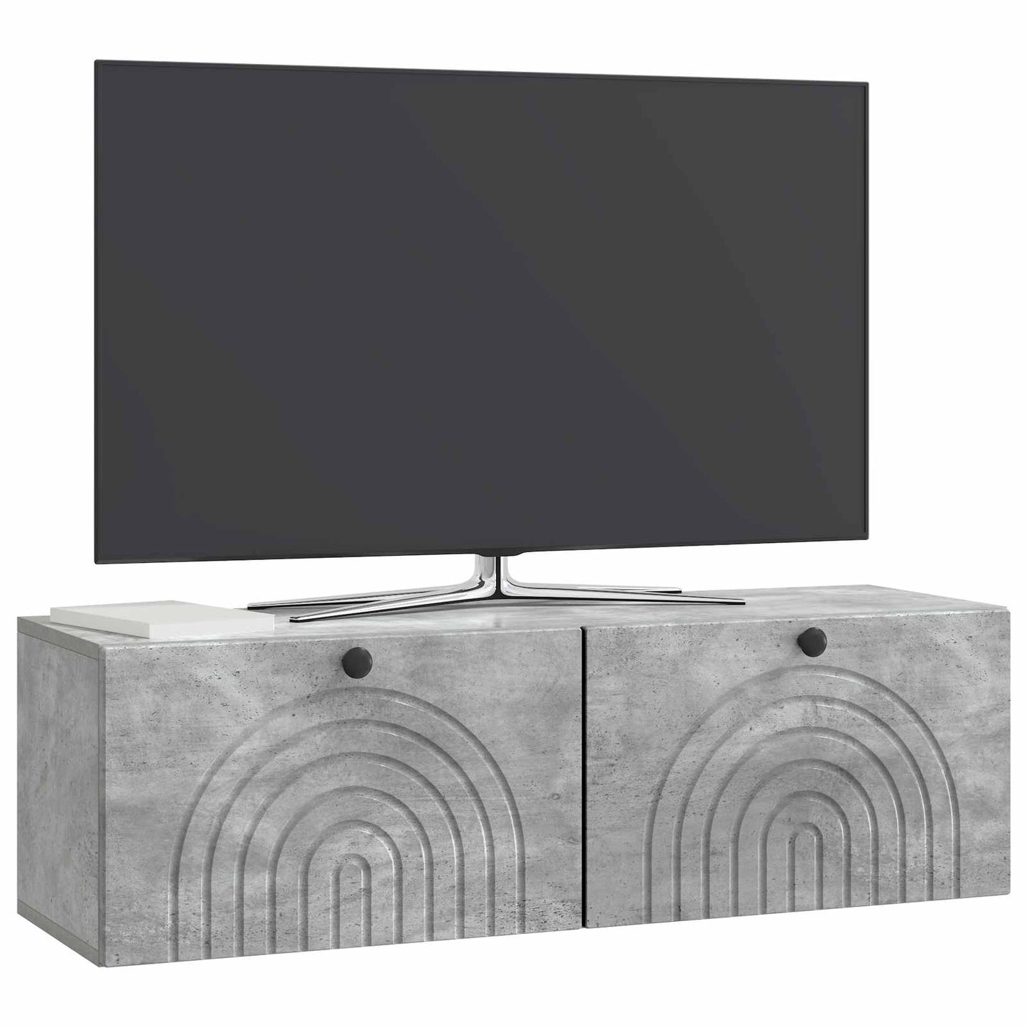 Wandmontierter TV-Schrank Betongrau 98 x 31 x 30 cm