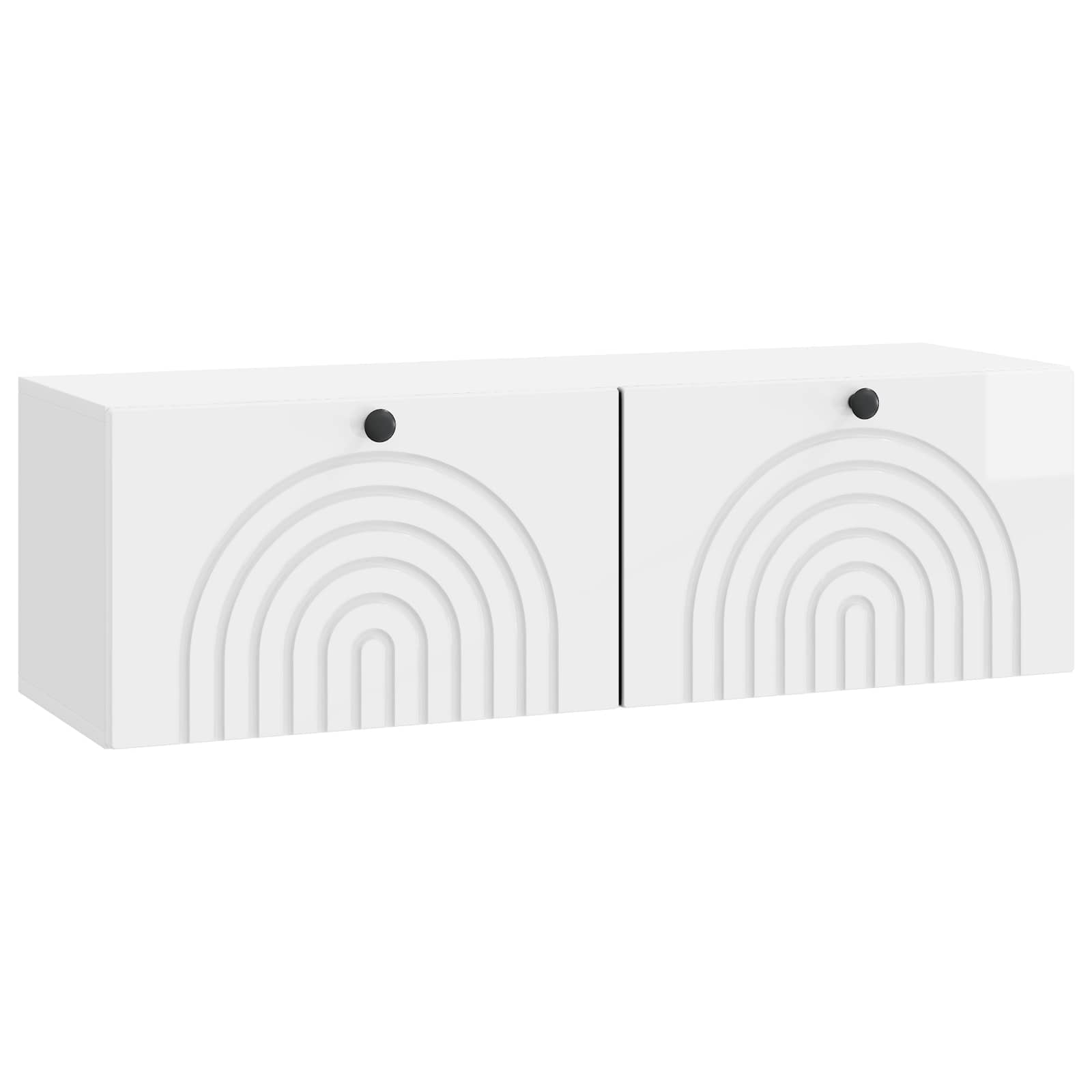 Wandmontierter TV-Schrank Hochglanz Weiß 98 x 31 x 30 cm