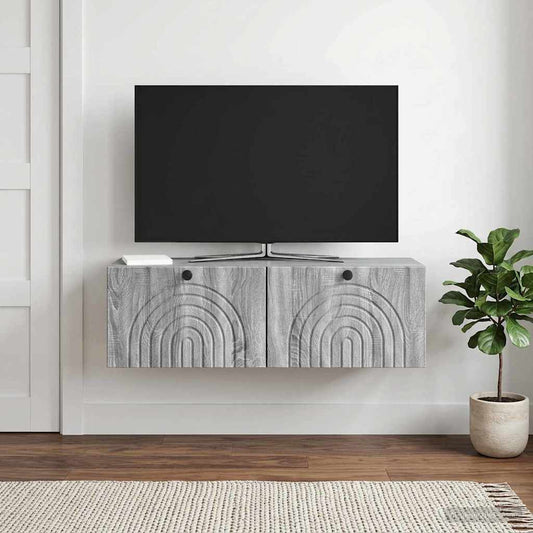 Wandmontierter TV-Schrank Graues Sonoma 98 x 31 x 30 cm