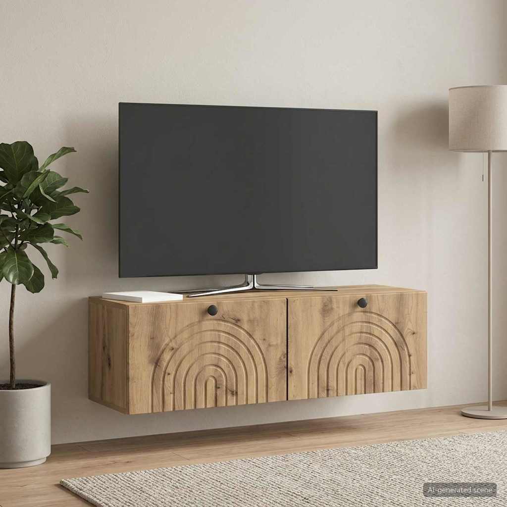 Wandmontierter TV-Schrank 98 x 31 x 30 cm Artisan-Eiche