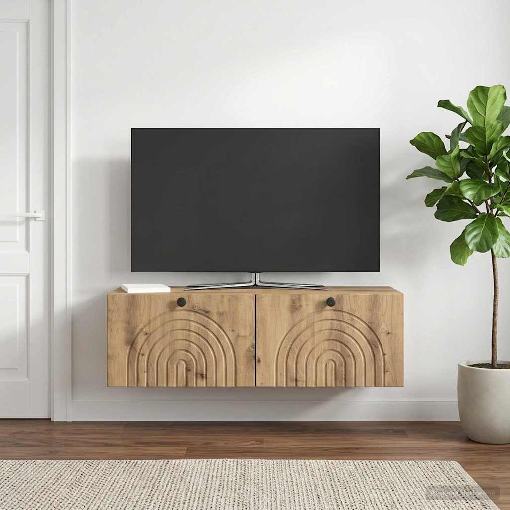 Wandmontierter TV-Schrank 98 x 31 x 30 cm Artisan-Eiche