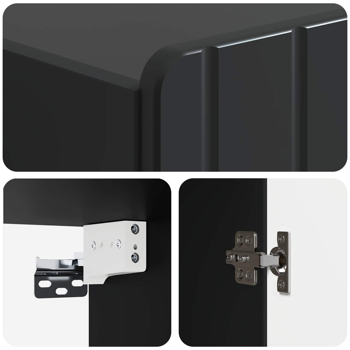 Wandschrank Schwarz 66 x 34,5 x 92 cm Holzwerkstoff