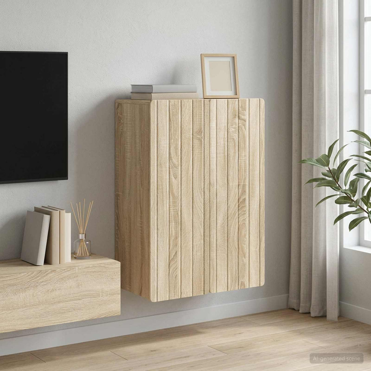 Wandschrank Sonoma-Eiche 66 x 34,5 x 92 cm Holzwerkstoff