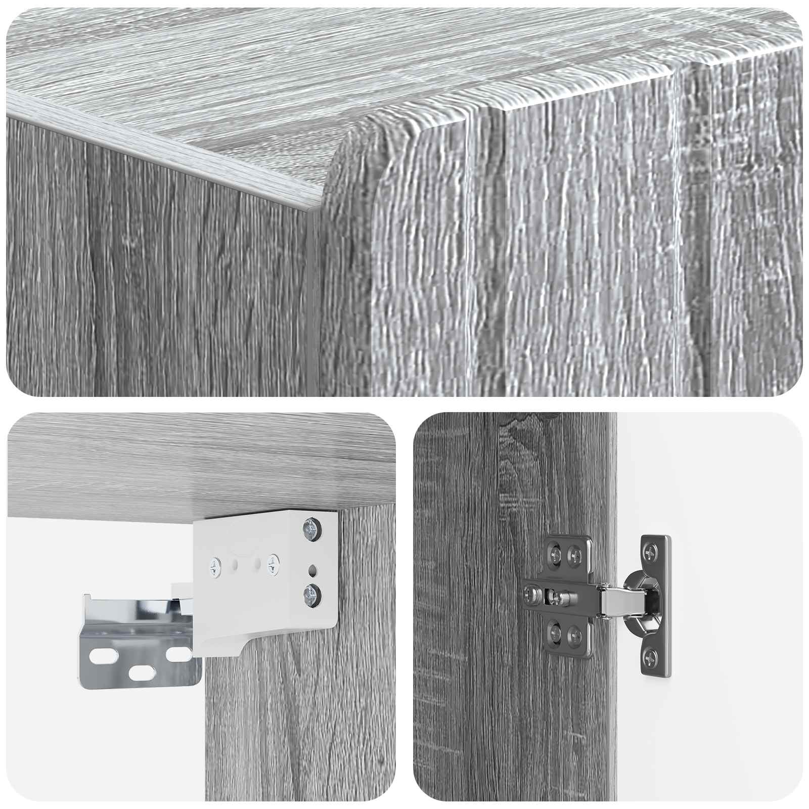 Wandschrank Grau Sonoma 66 x 34,5 x 92 cm Holzwerkstoff