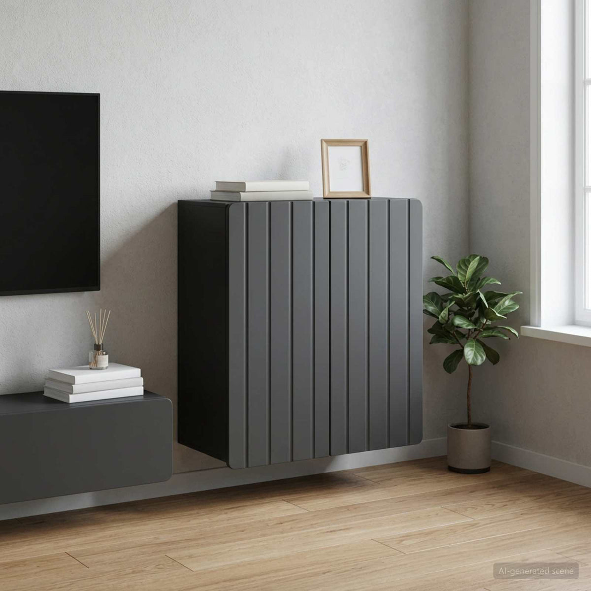 Wandschrank Schwarz 59 x 31 x 64 cm Holzwerkstoff