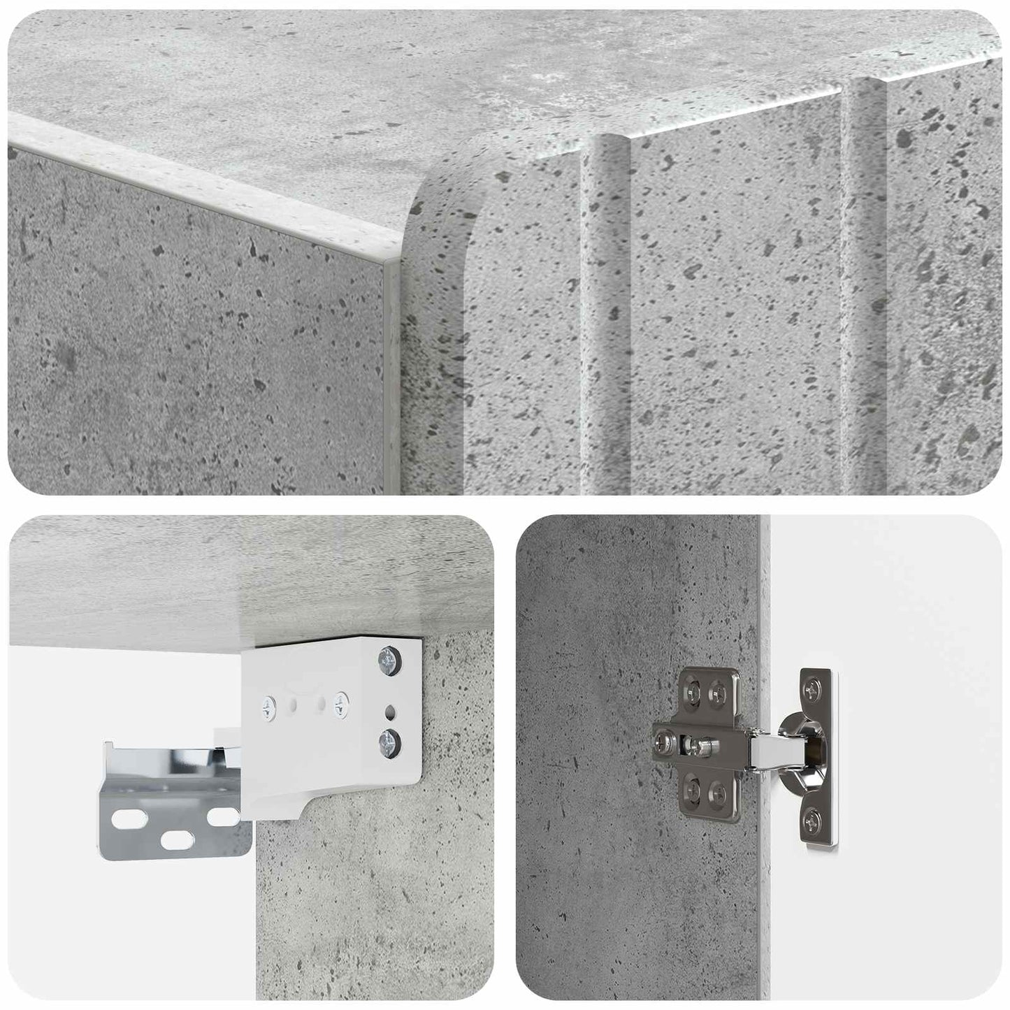 Wandschrank Betongrau 59 x 31 x 64 cm Holzwerkstoff