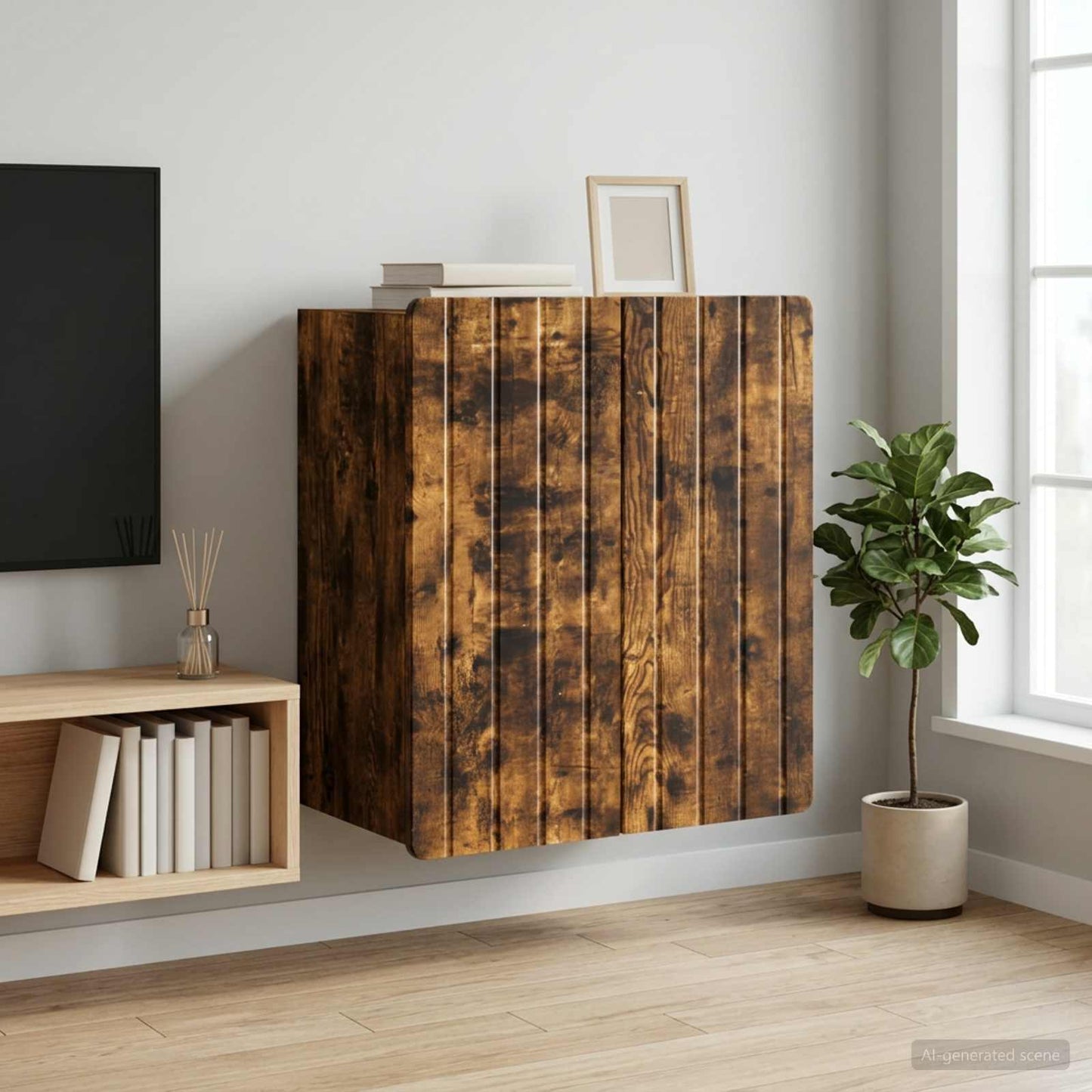 Wandschrank Geräucherte Eiche 59 x 31 x 64 cm Holzwerkstoff