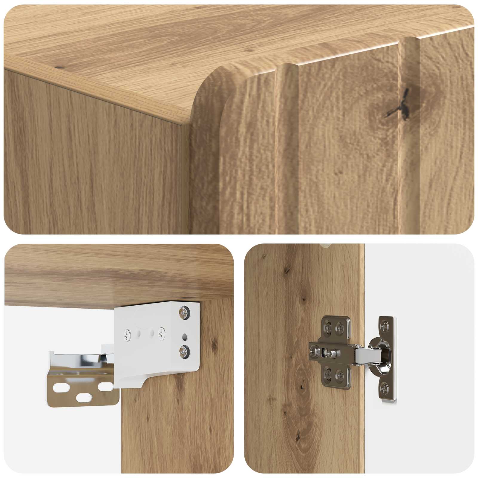 Wandschrank 59 x 31 x 64 cm Holzwerkstoff Artisan-Eiche