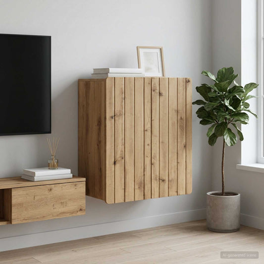 Wandschrank 59 x 31 x 64 cm Holzwerkstoff Artisan-Eiche