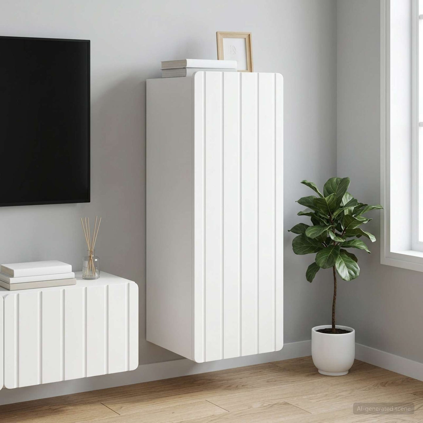 Wandschrank Weiß 33 x 34,5 x 94 cm Holzwerkstoff