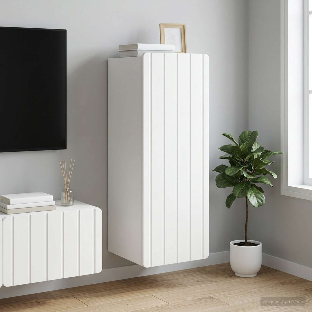 Wandschrank Weiß 33 x 34,5 x 94 cm Holzwerkstoff