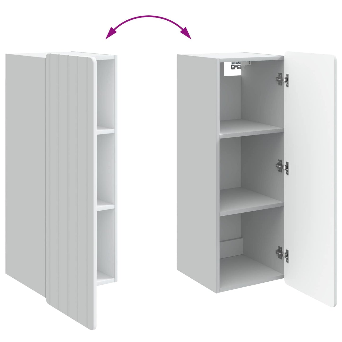 Wandschrank Weiß 33 x 34,5 x 94 cm Holzwerkstoff