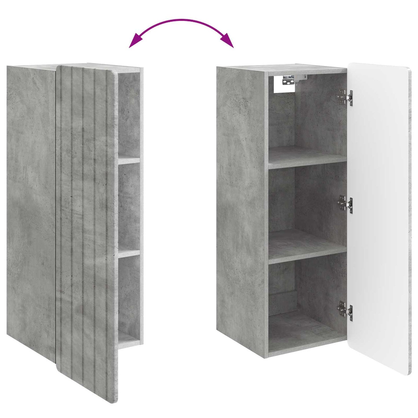 Wandschrank Betongrau 33 x 34,5 x 94 cm Holzwerkstoff