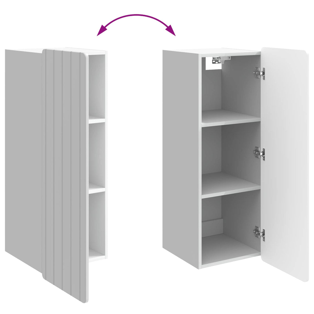 Wandschrank Hochglanz Weiß 33 x 34,5 x 94 cm Holzwerkstoff