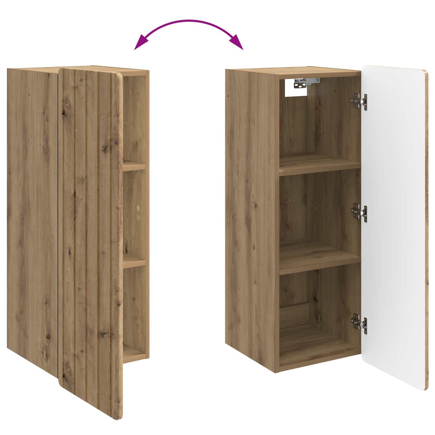 Wandschrank 33 x 34,5 x 94 cm Holzwerkstoff Artisan-Eiche
