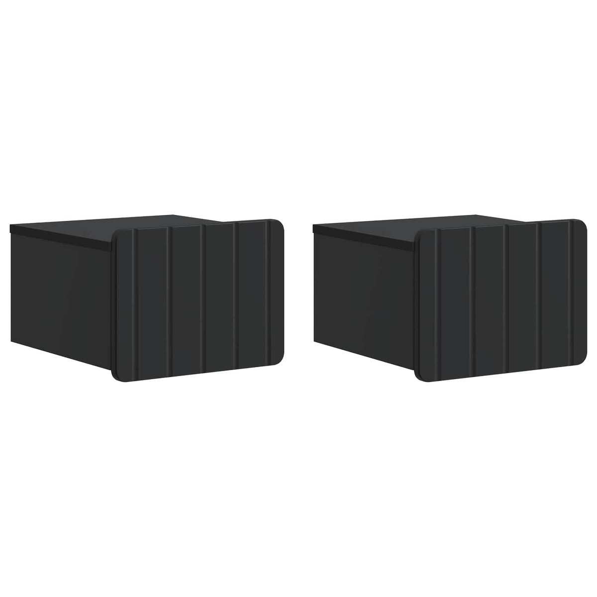 Wandmontierter Nachttisch 2 stk. Schwarz 33 x 34,5 x 24 cm