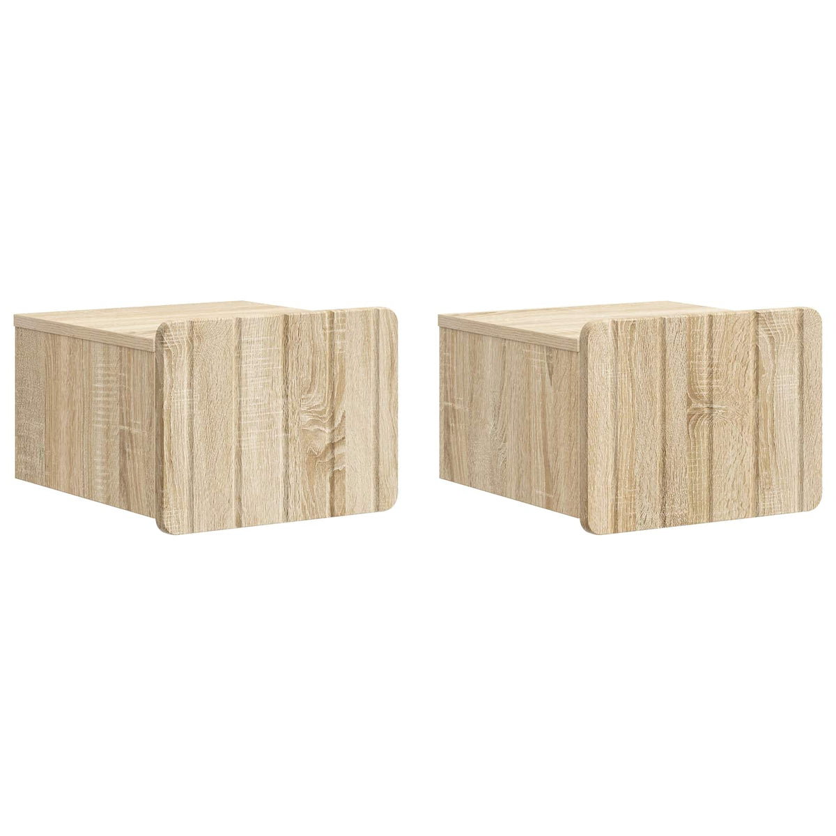 Wandmontierter Nachttisch 2 stk. Sonoma-Eiche 33 x 34,5 x 24 cm