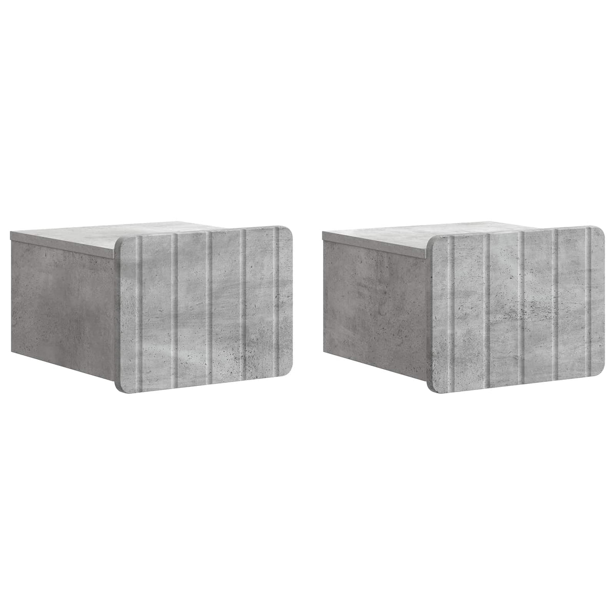 Wandmontierter Nachttisch 2 stk. Betongrau 33 x 34,5 x 24 cm