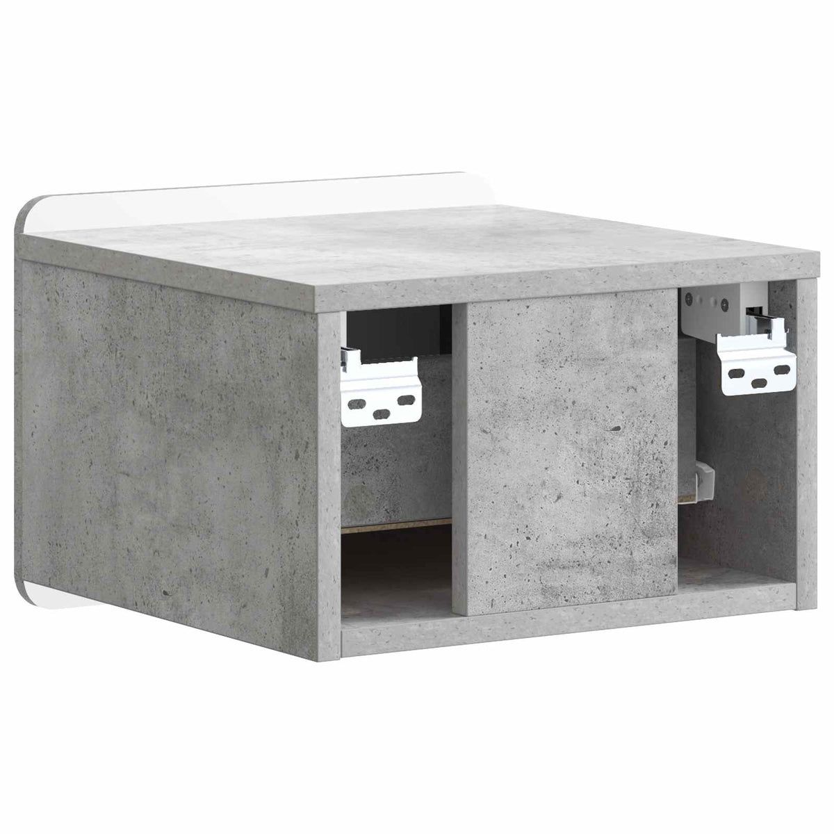 Wandmontierter Nachttisch 2 stk. Betongrau 33 x 34,5 x 24 cm