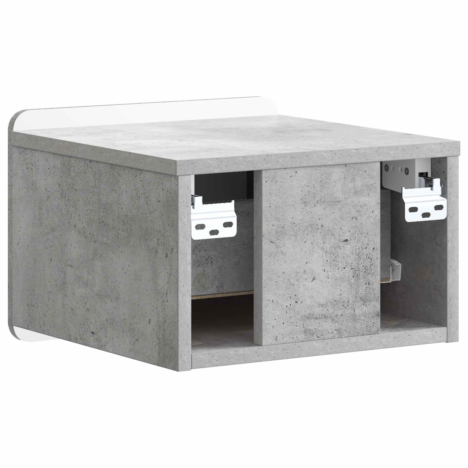 Wandmontierter Nachttisch 2 stk. Betongrau 33 x 34,5 x 24 cm
