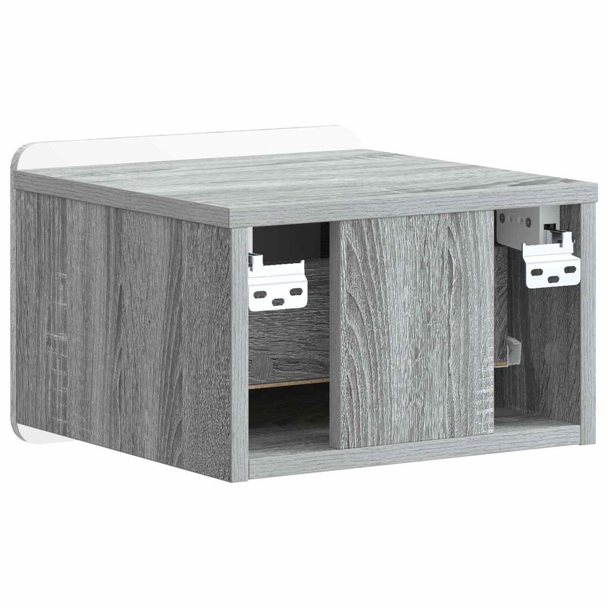 Wandmontierter Nachttisch 2 stk. Graues Sonoma