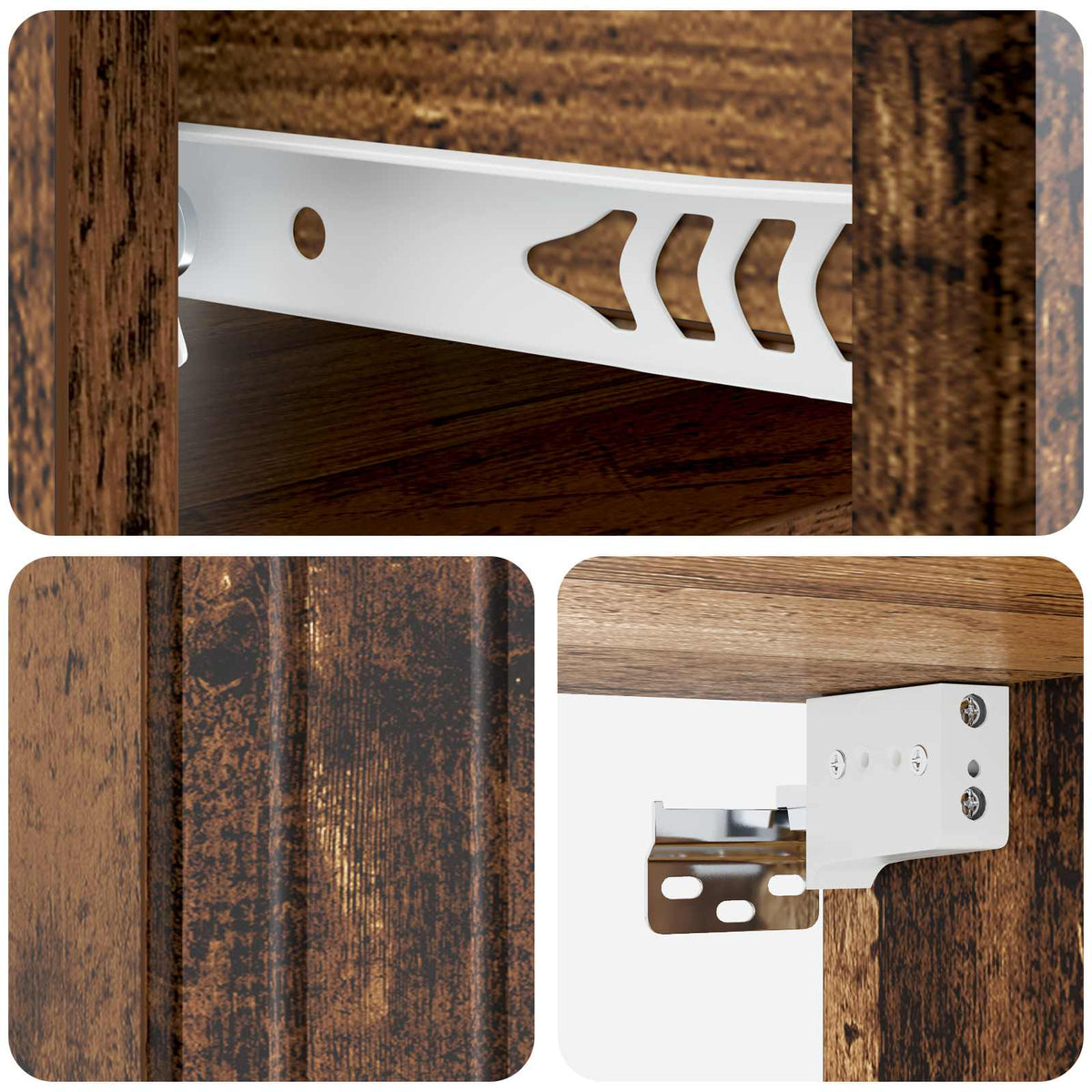 Wandmontierter Nachttisch 2 stk. Altholz 33 x 34,5 x 24 cm