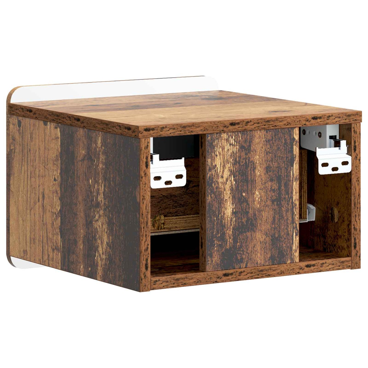 Wandmontierter Nachttisch 2 stk. Altholz 33 x 34,5 x 24 cm