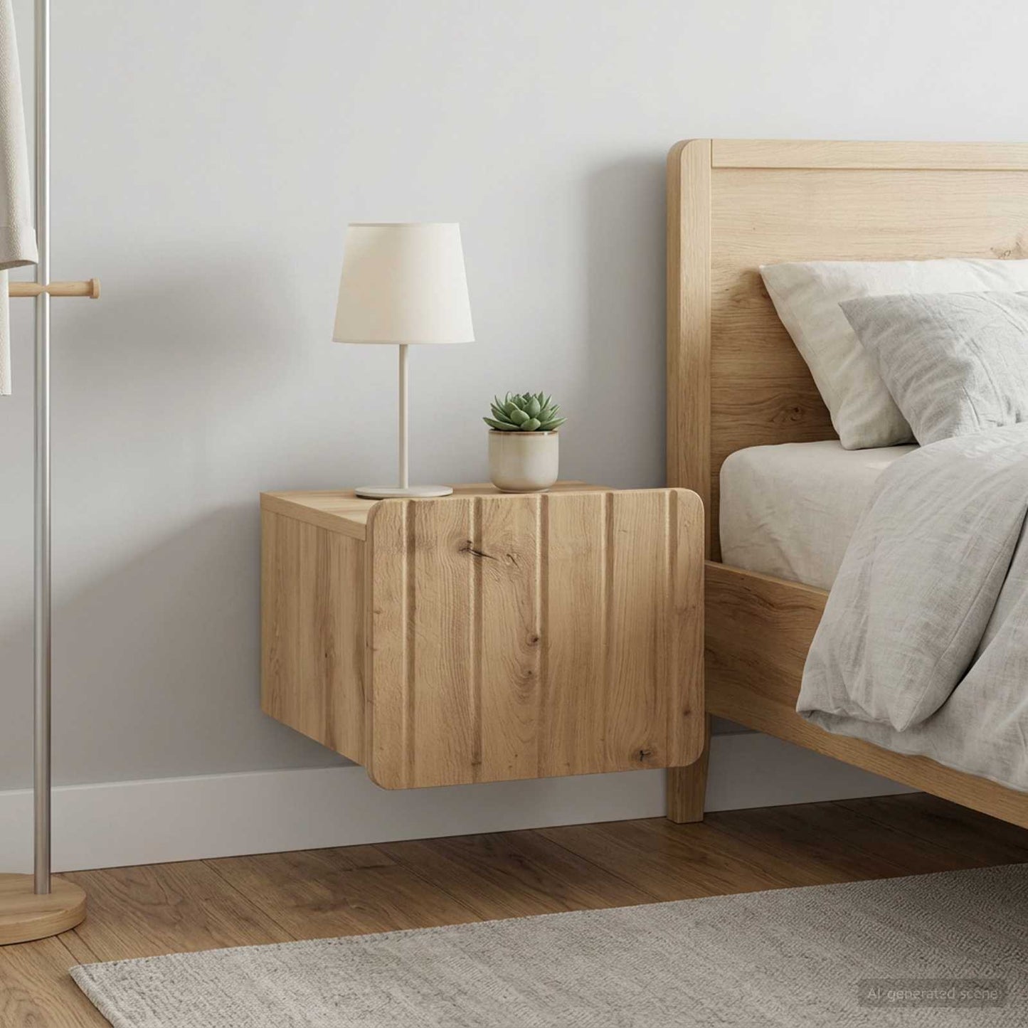 Wandmontierter Nachttisch 2 stk. Artisan-Eiche